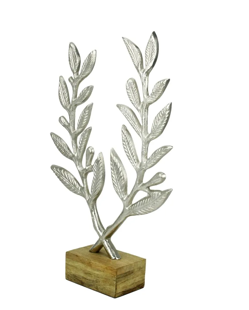 Wreath Silver Metal Tree Aluminum Sculpture