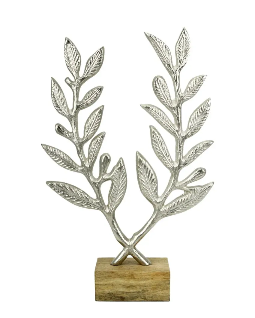 Wreath Silver Metal Tree Aluminum Sculpture