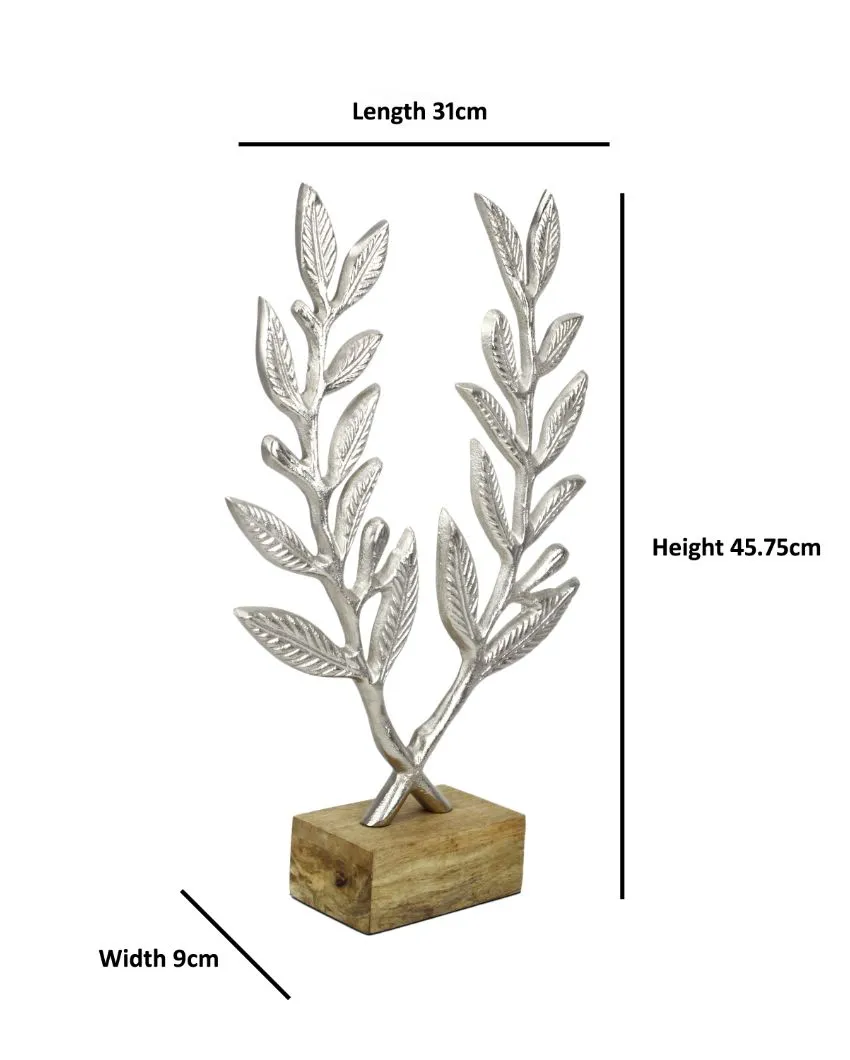 Wreath Silver Metal Tree Aluminum Sculpture